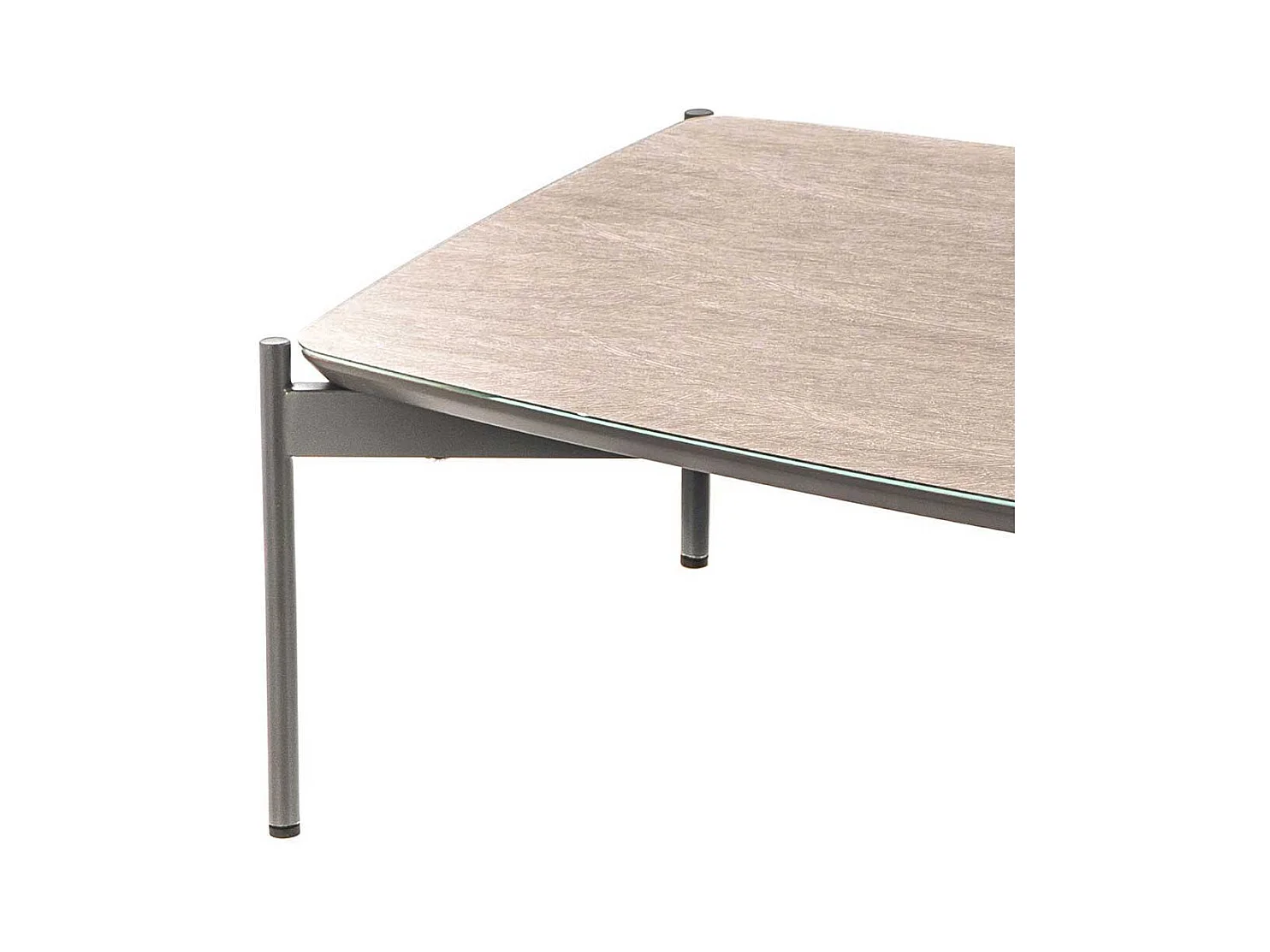 Couchtisch mit Glas beschichtet Dunkelgrau und Taupe