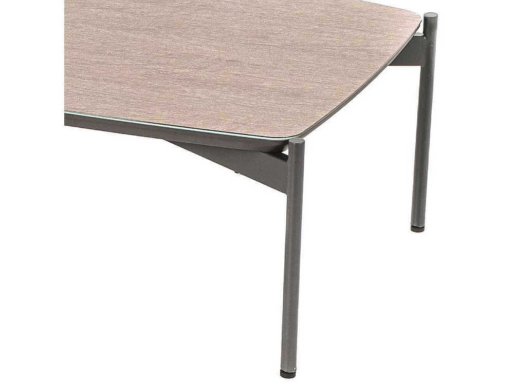 Couchtisch mit Glas beschichtet Dunkelgrau und Taupe