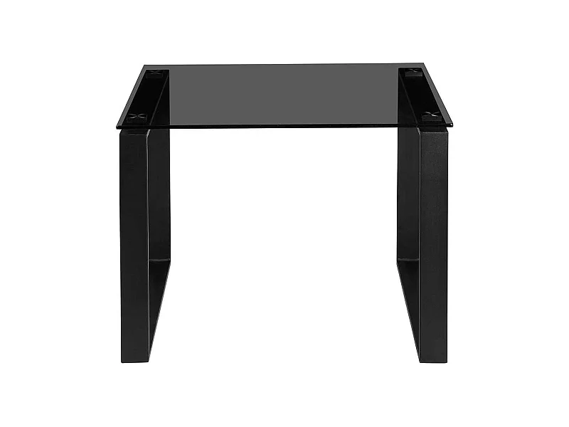Couchtisch mit Rauchglasplatte und Metallgestell 45 cm hoch