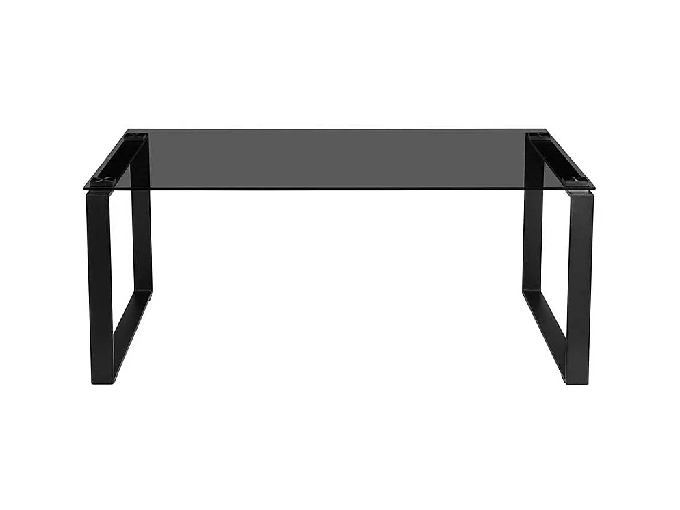 Couchtisch mit Rauchglasplatte und Metallgestell 45 cm hoch