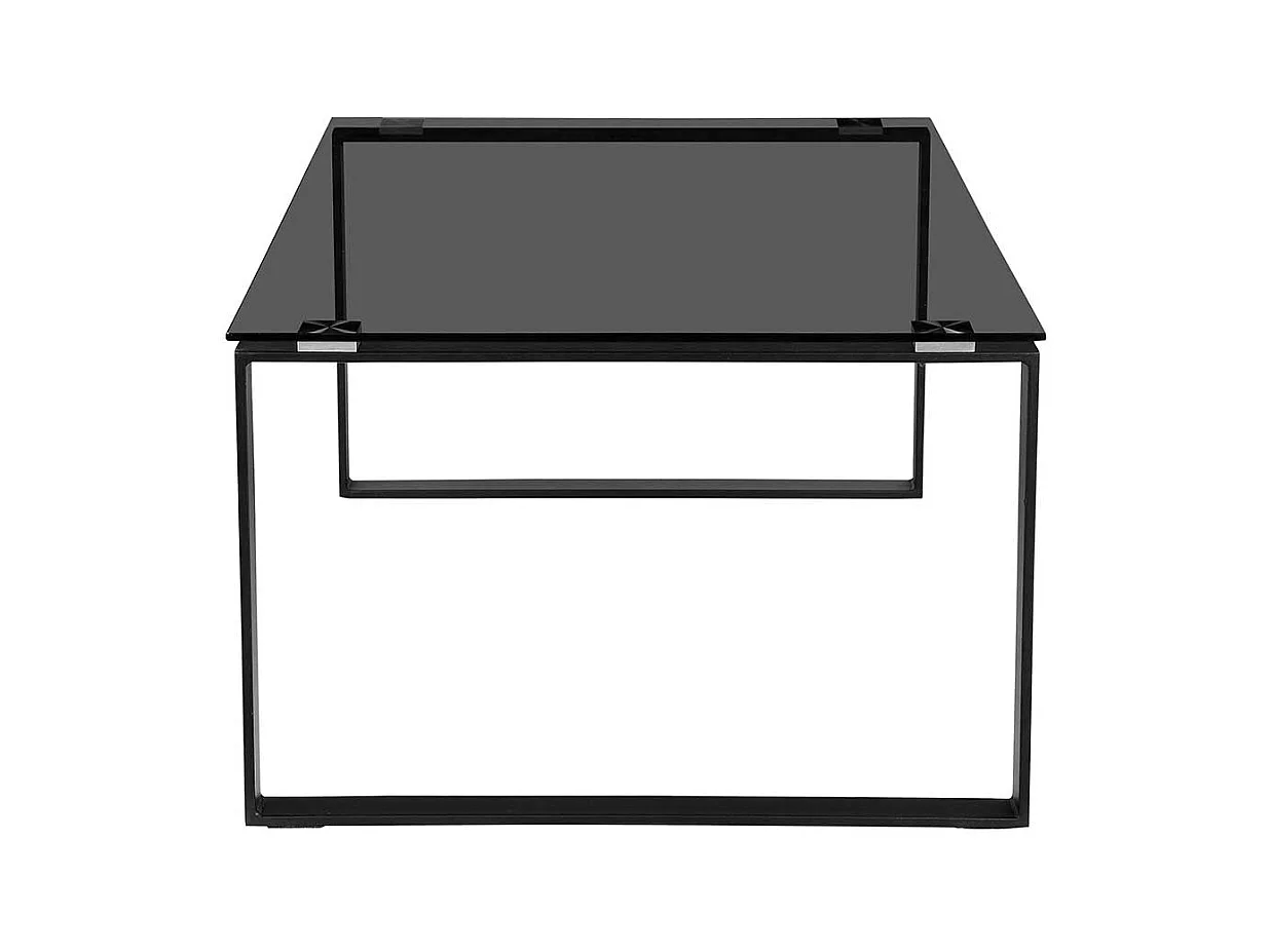 Couchtisch mit Rauchglasplatte und Metallgestell 45 cm hoch