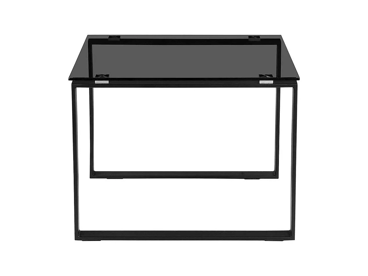 Couchtisch mit Rauchglasplatte und Metallgestell 45 cm hoch