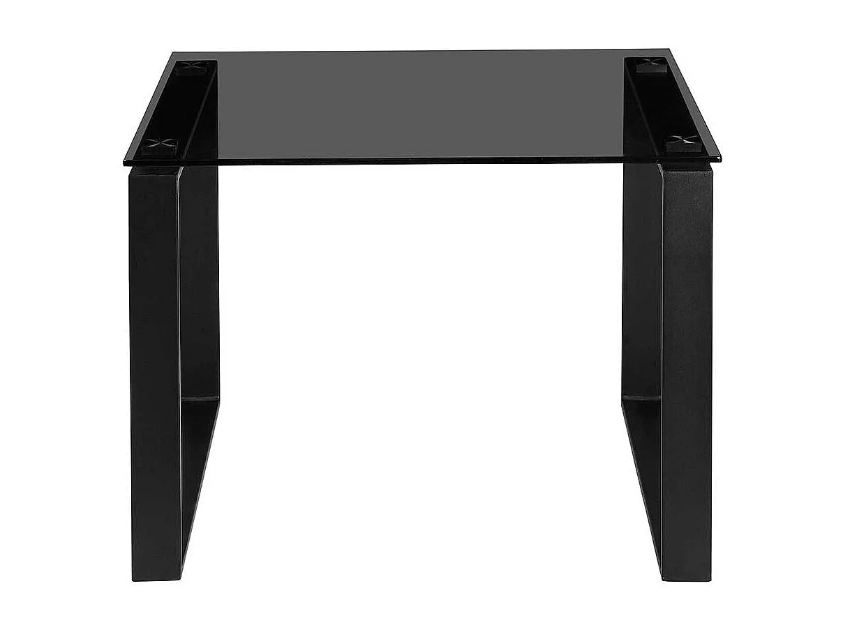 Couchtisch mit Rauchglasplatte und Metallgestell 45 cm hoch