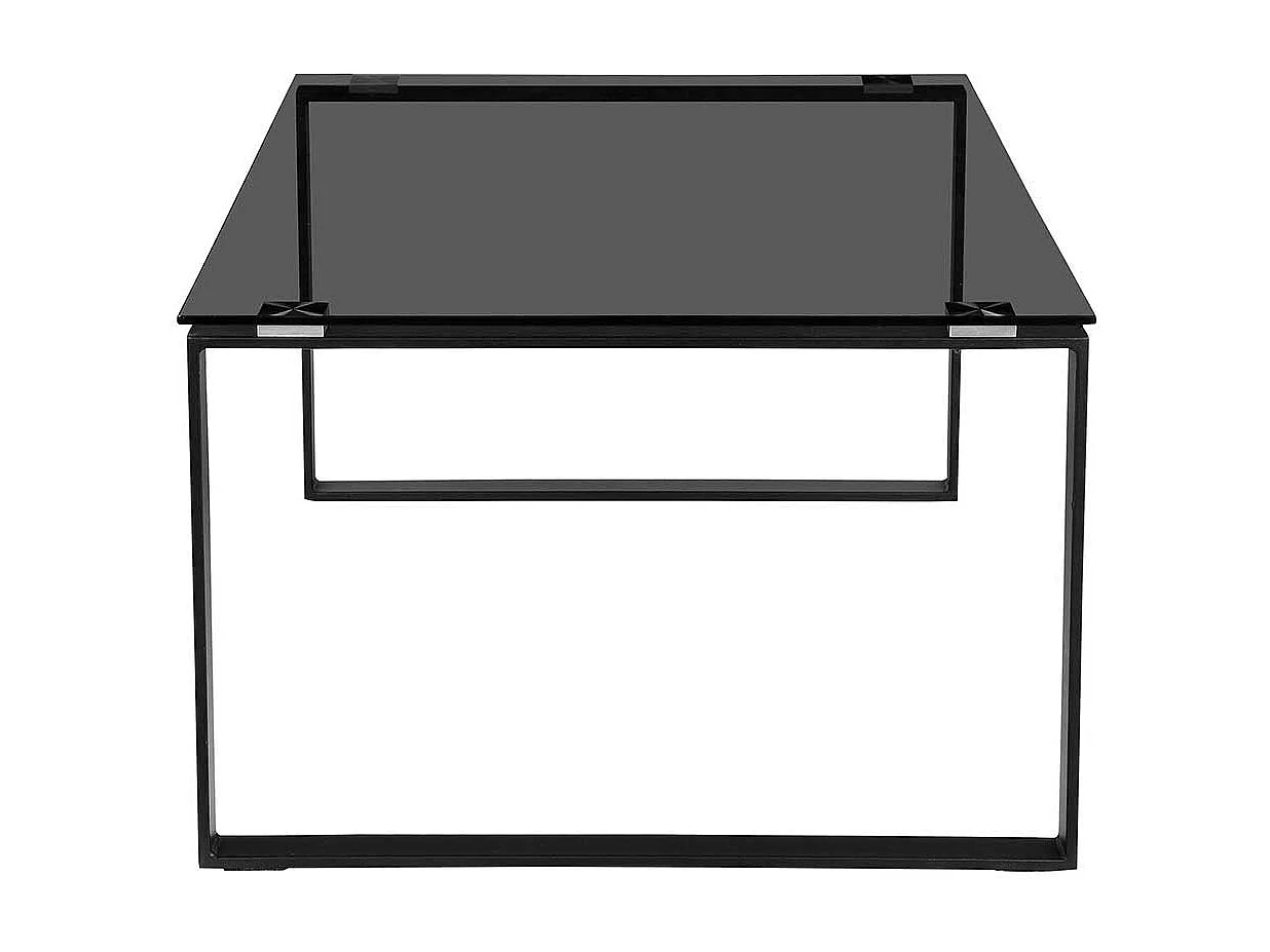 Couchtisch mit Rauchglasplatte und Metallgestell 45 cm hoch