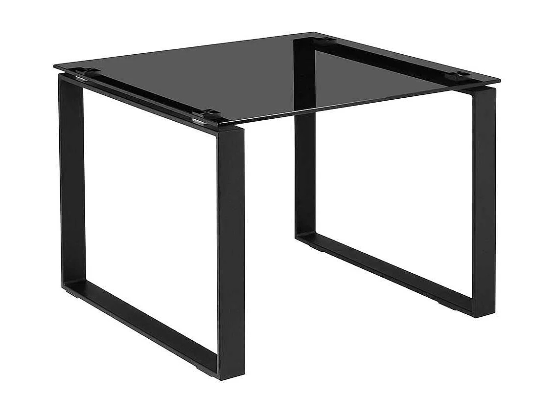 Couchtisch mit Rauchglasplatte und Metallgestell 45 cm hoch