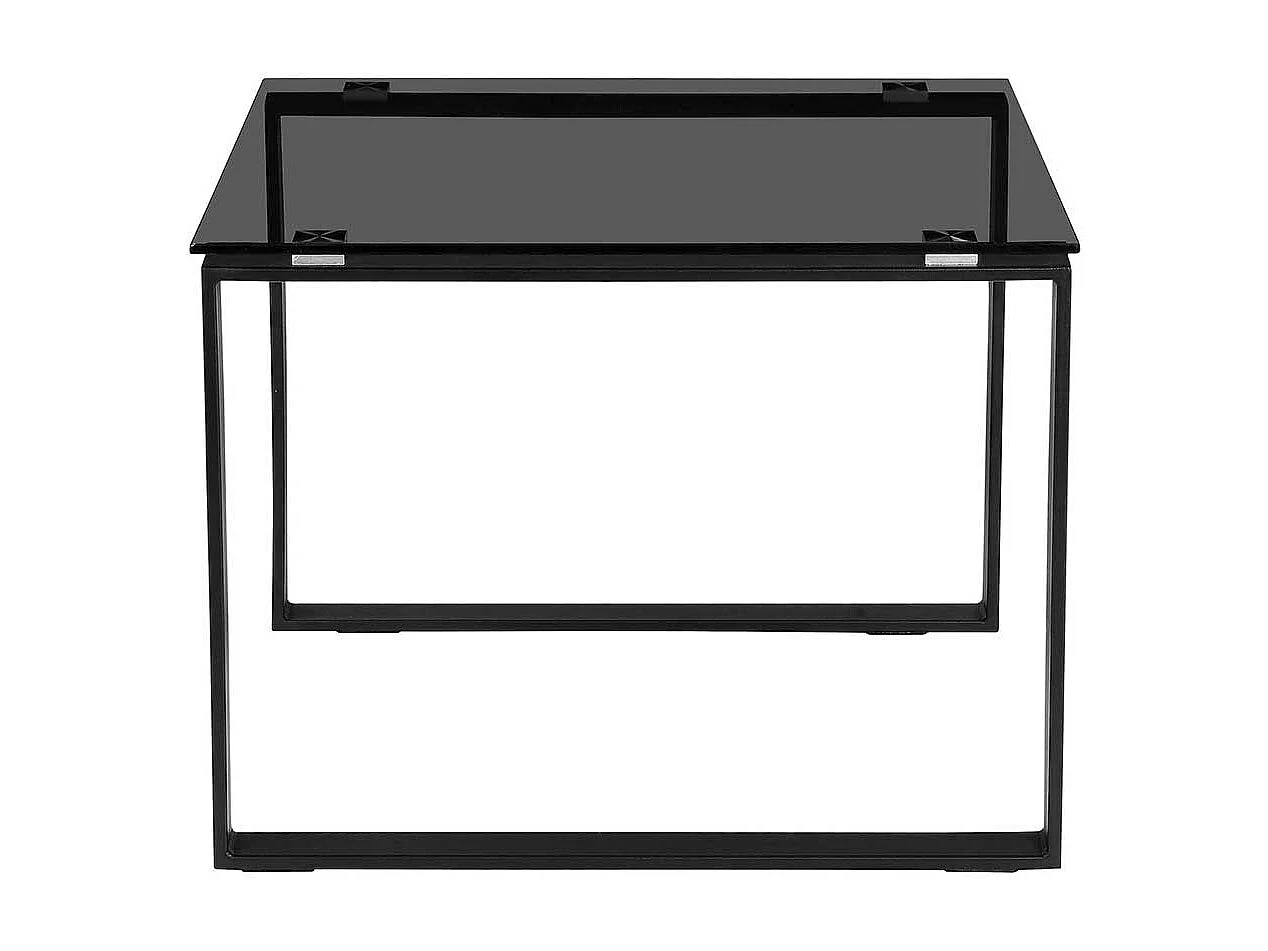 Couchtisch mit Rauchglasplatte und Metallgestell 45 cm hoch
