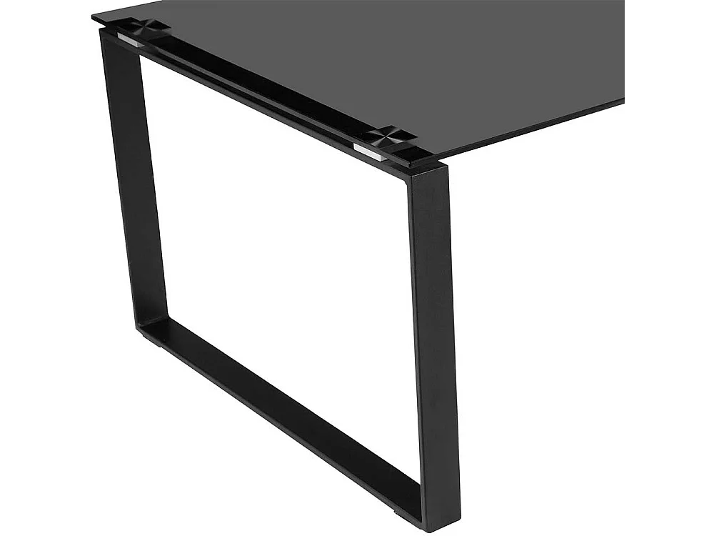 Couchtisch mit Rauchglasplatte und Metallgestell 45 cm hoch