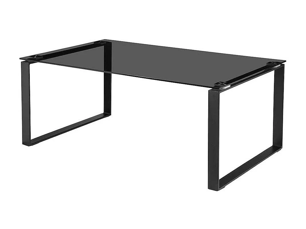 Couchtisch mit Rauchglasplatte und Metallgestell 45 cm hoch