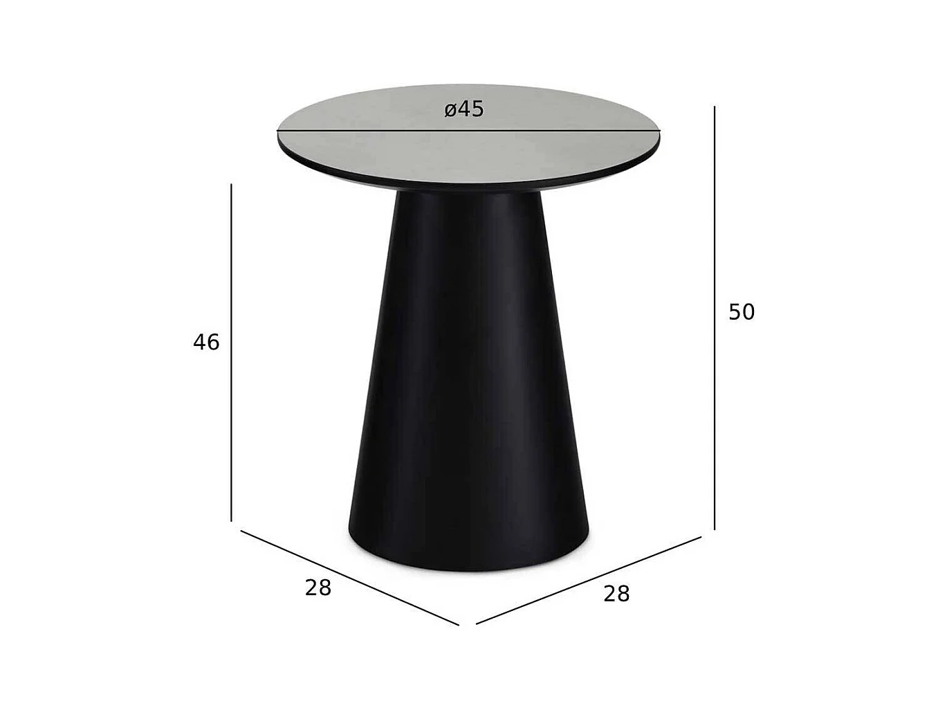 Couchtisch Sofatisch in Schwarz auf Sockelgestell