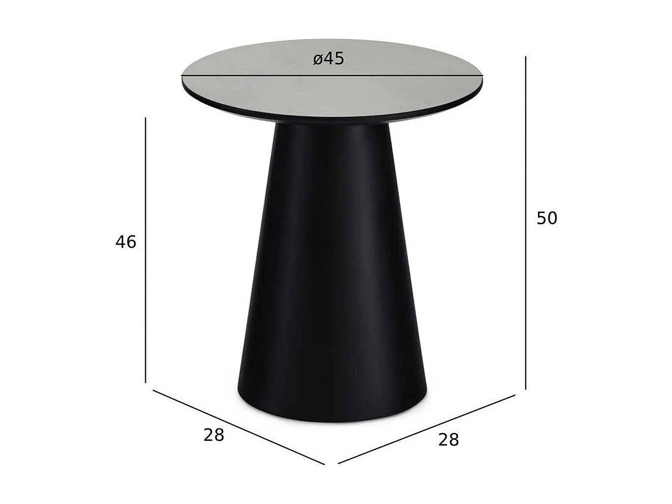 Couchtisch Sofatisch in Schwarz auf Sockelgestell