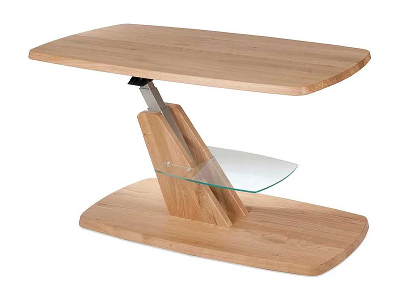 Lift Wohnzimmer Tisch mit Massivholzplatte Wildeiche