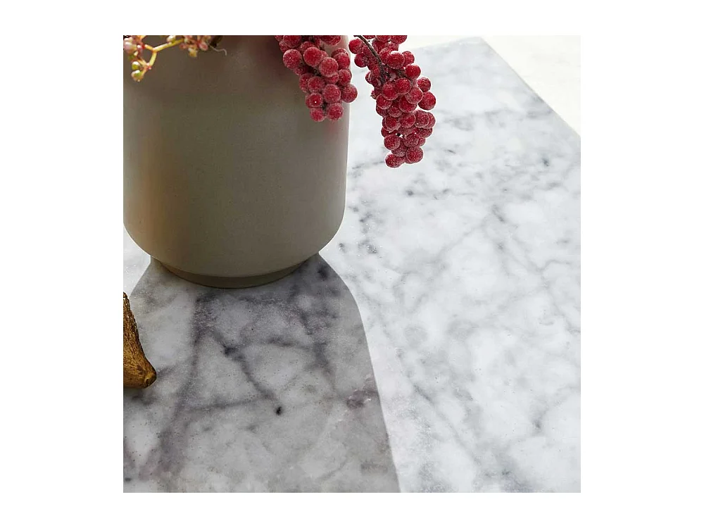 Couchtisch in Weiß und Grau Marmor Optik Block-Form