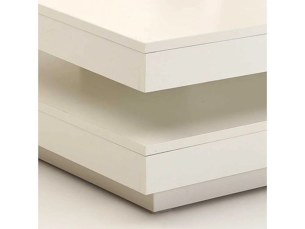 Wohnzimmer Tisch in Weiß drehbarer Tischplatte