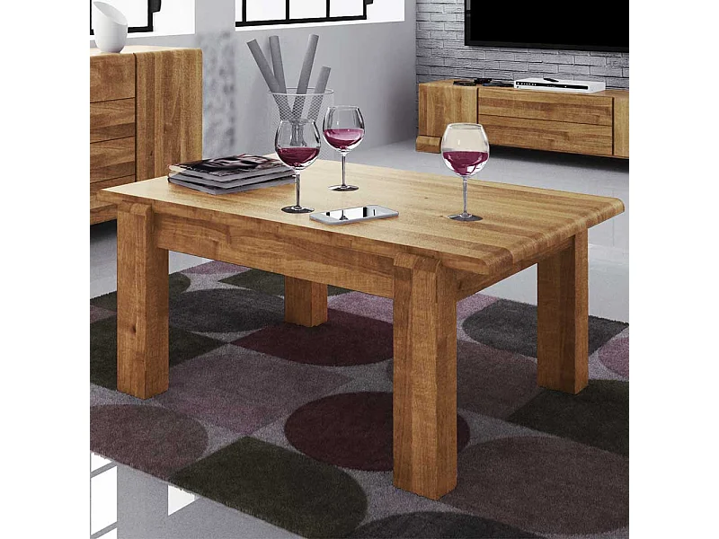Sofatisch aus Wildeiche Massivholz Landhausstil
