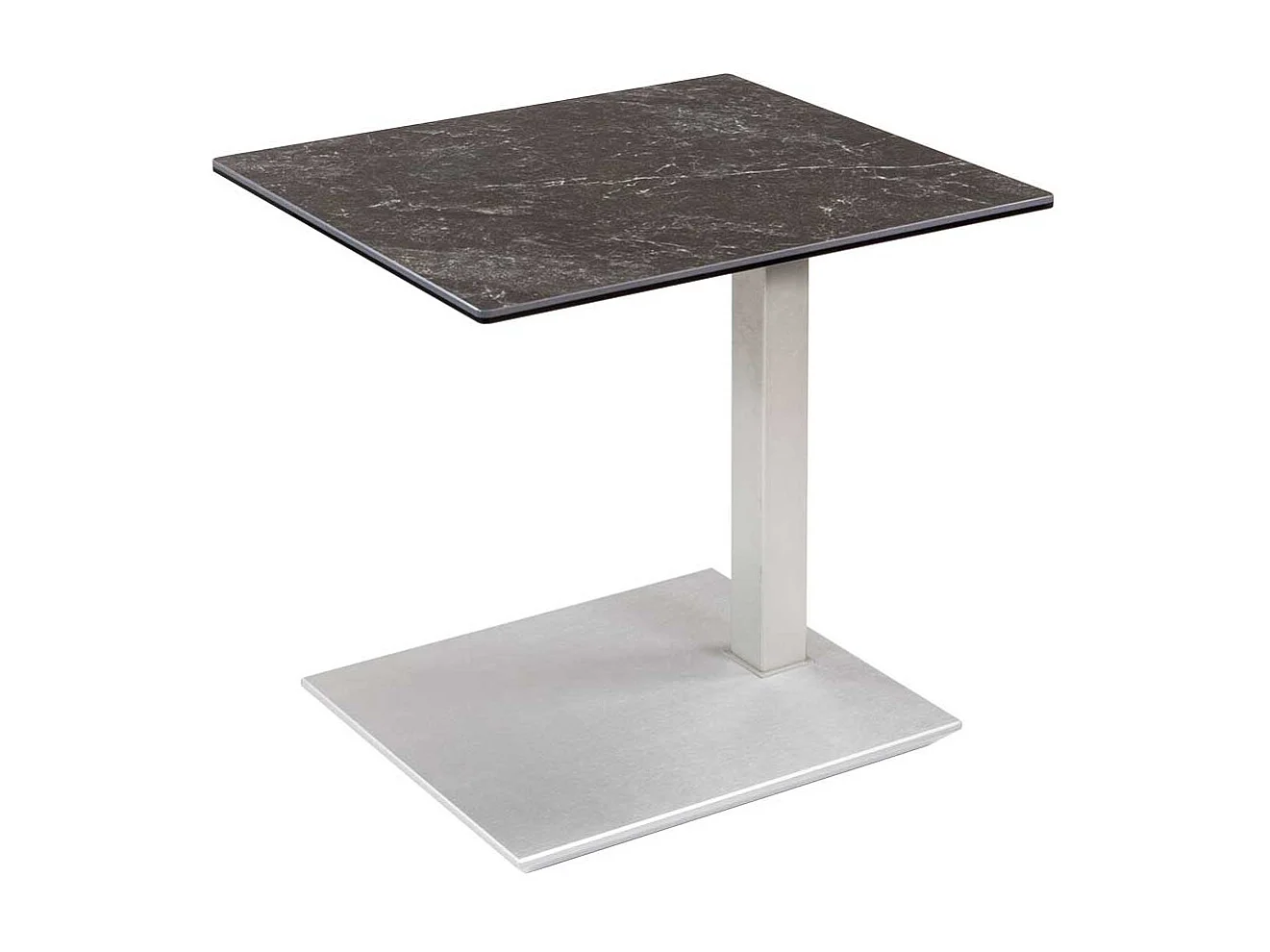 Verstellbarer Couchtisch in Schwarz Steinoptik Silberfarben