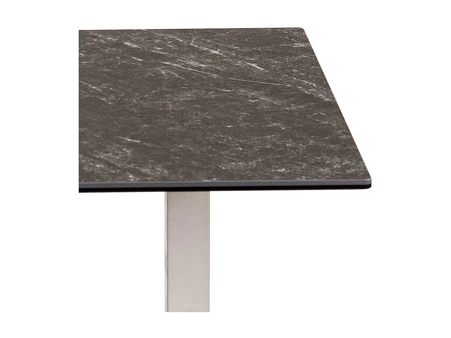 Verstellbarer Couchtisch in Schwarz Steinoptik Silberfarben