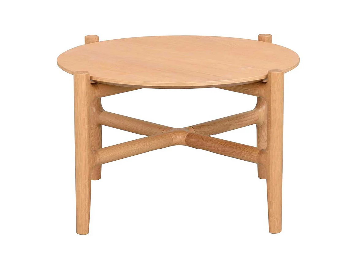 Wohnzimmertisch mit runder Tischplatte Vierfußgestell