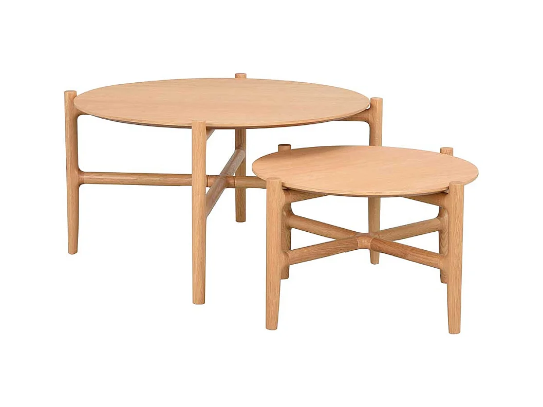 Wohnzimmertisch mit runder Tischplatte Vierfußgestell