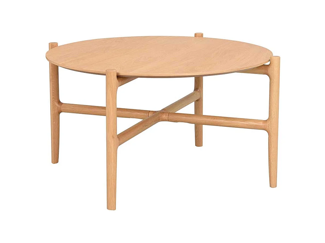 Wohnzimmertisch mit runder Tischplatte Vierfußgestell