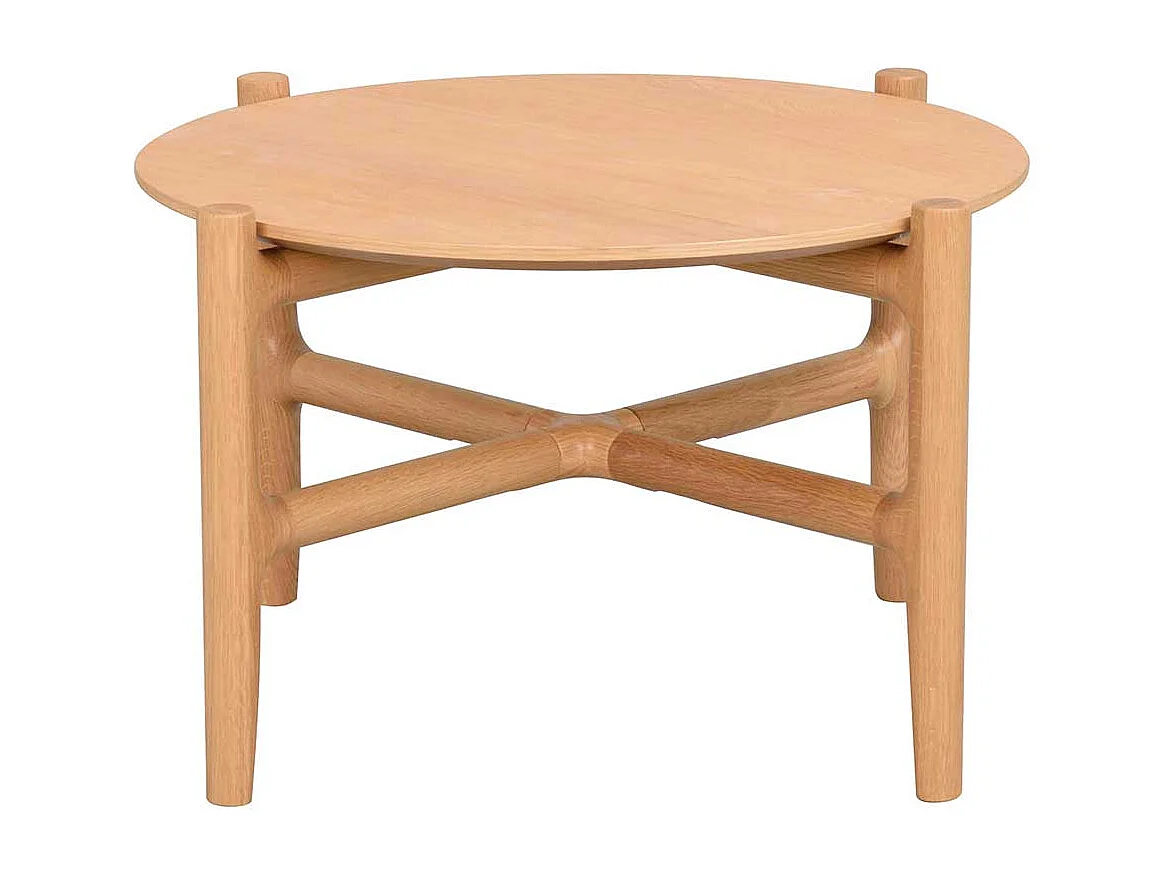 Wohnzimmertisch mit runder Tischplatte Vierfußgestell