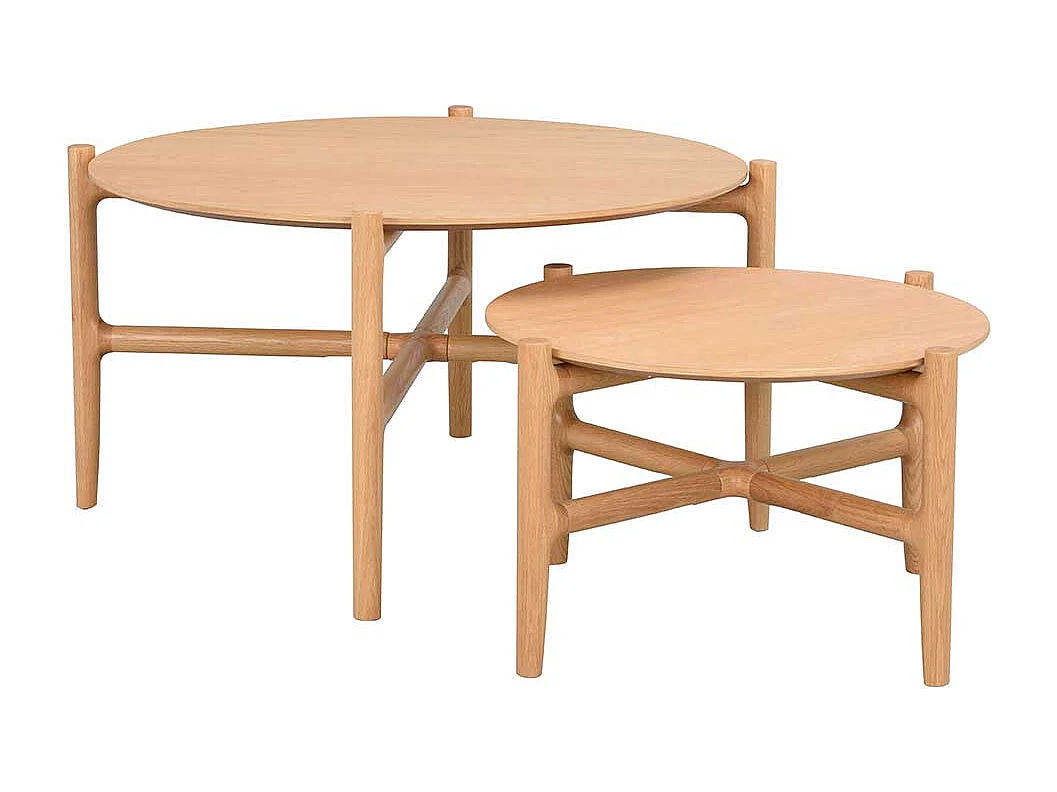 Wohnzimmertisch mit runder Tischplatte Vierfußgestell