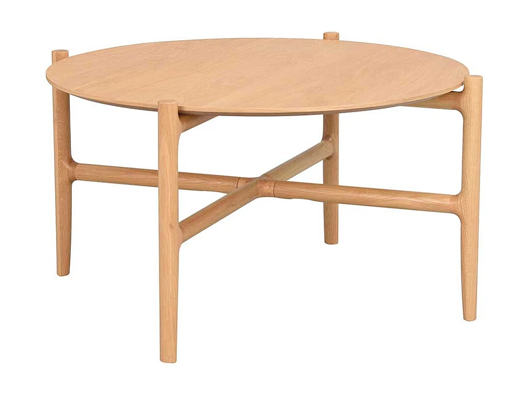 Wohnzimmertisch mit runder Tischplatte Vierfußgestell