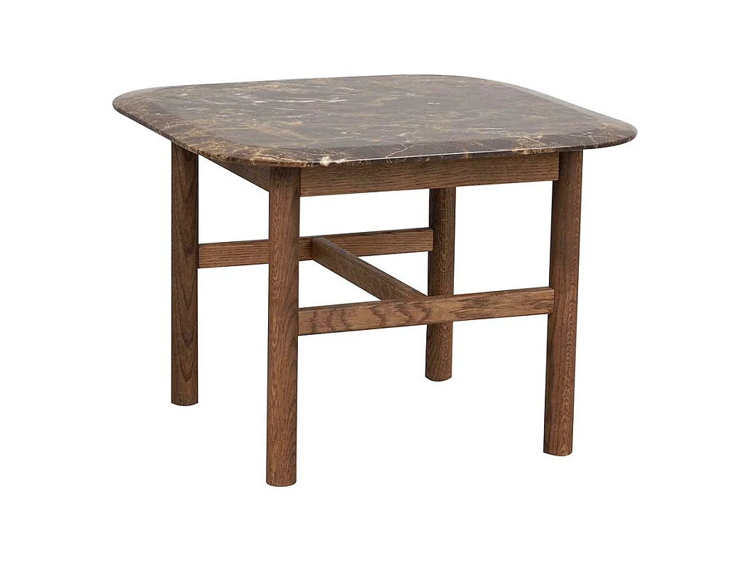 Moderner Wohnzimmertisch mit Marmorplatte Vierfußgestell aus Holz