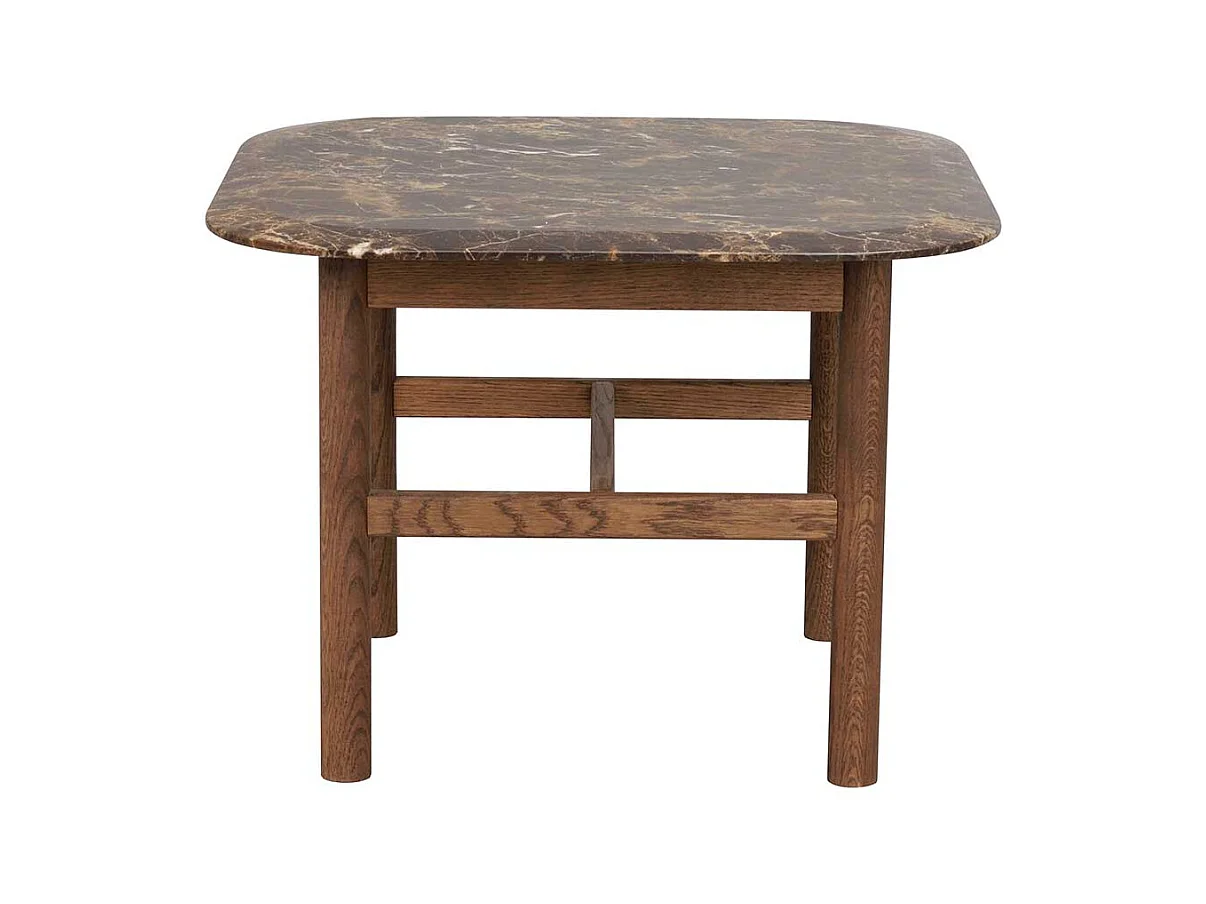 Moderner Wohnzimmertisch mit Marmorplatte Vierfußgestell aus Holz