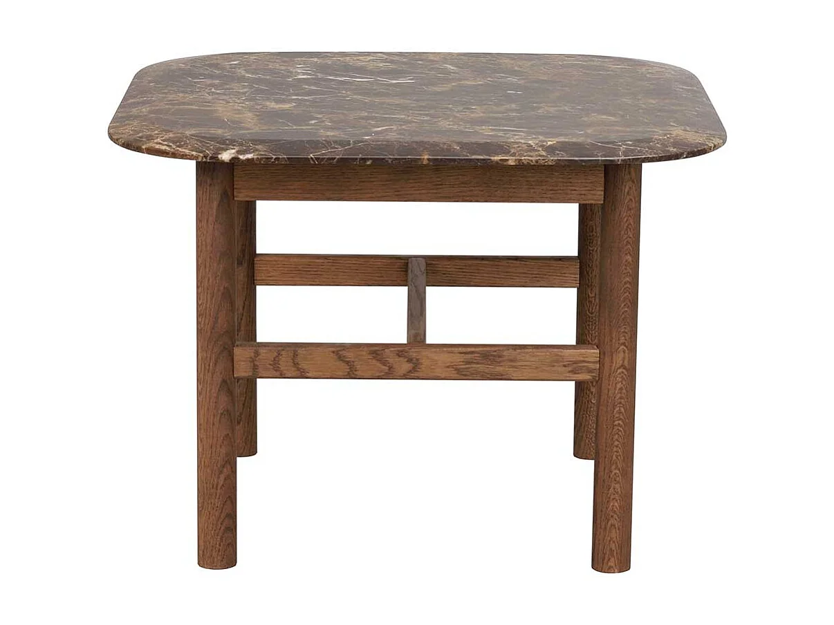 Moderner Wohnzimmertisch mit Marmorplatte Vierfußgestell aus Holz