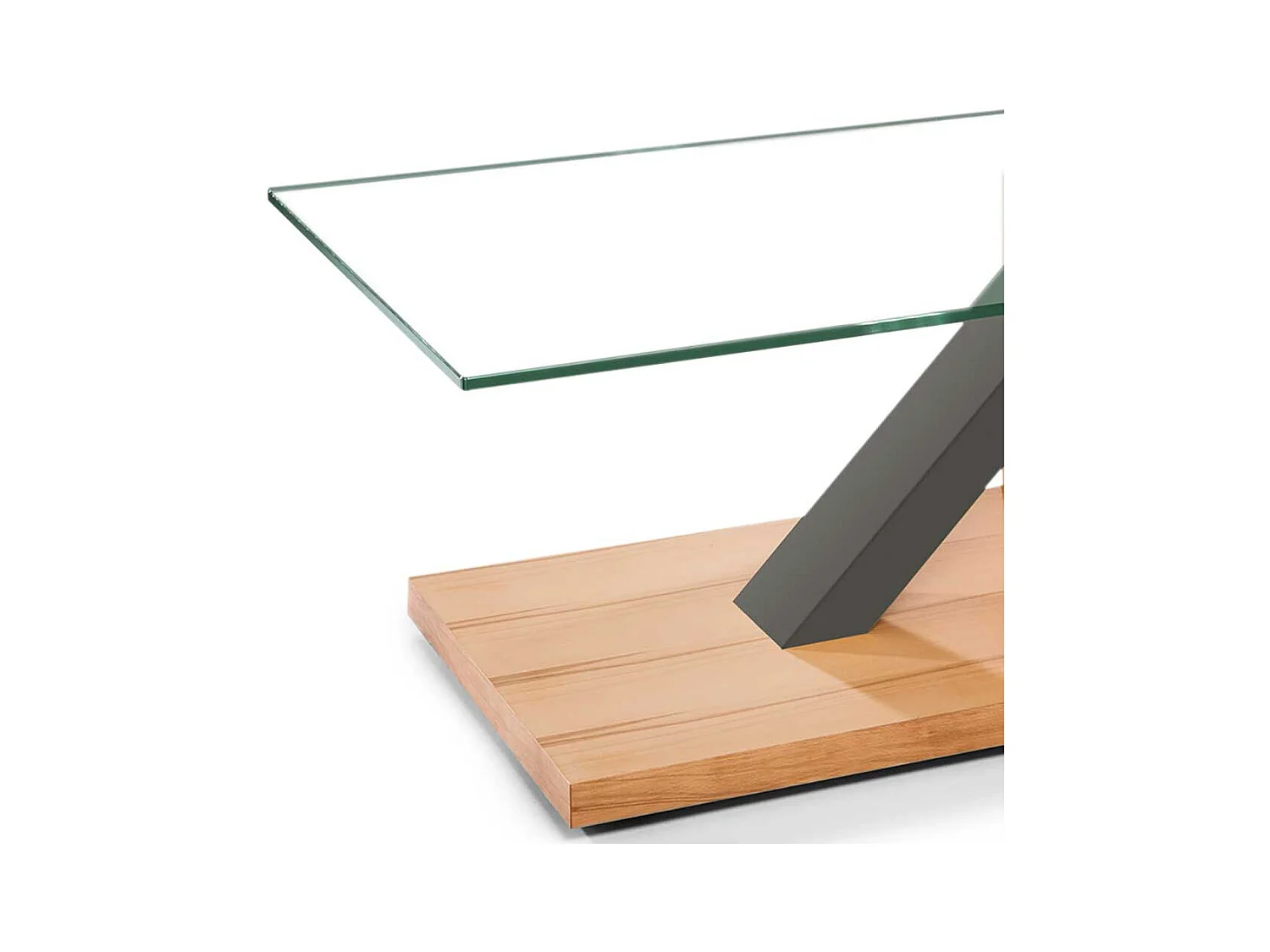 Design Sofatisch in Kernbuchefarben und Taupe großer Bodenplatte