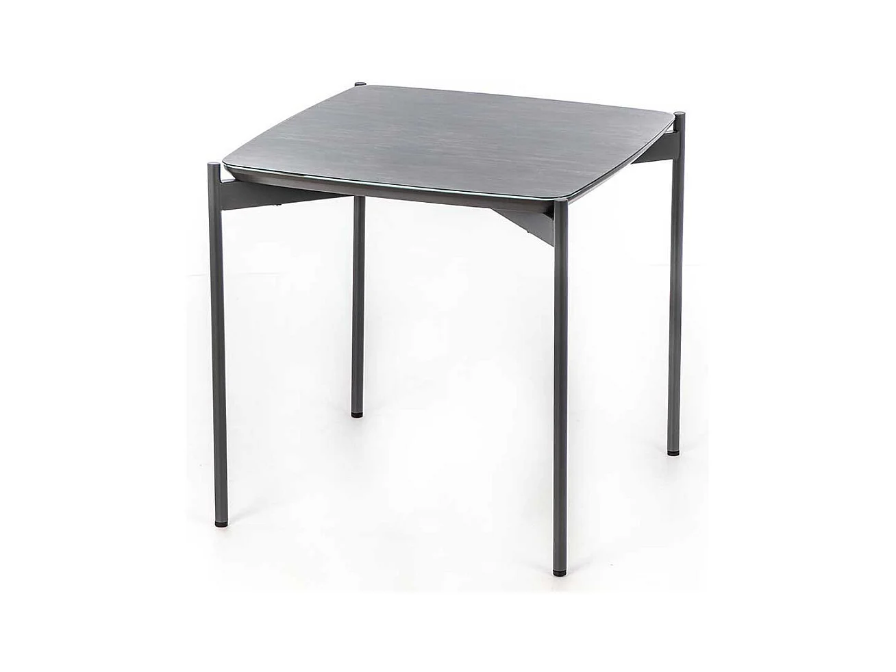 Glasbeistelltisch in Blaugrau und Dunkelgrau 45 cm breit