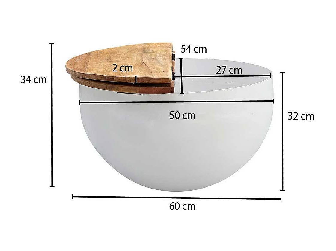 Wohnzimmer Tisch mit Gestell in Trommelform klappbarer Tischplatte