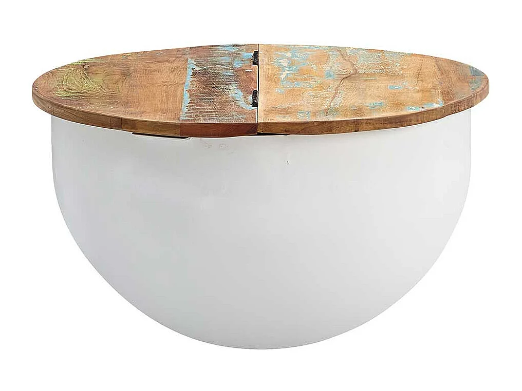 Wohnzimmer Tisch mit Gestell in Trommelform klappbarer Tischplatte