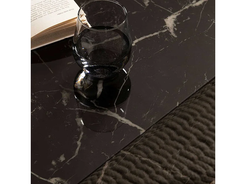 Sofatisch Couchtisch in Marmor Optik 60 cm breit