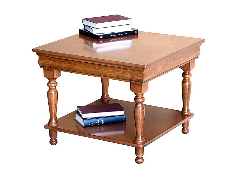 Klassischer Holz Sofatisch in Nussbaumfarben furniert lackiert