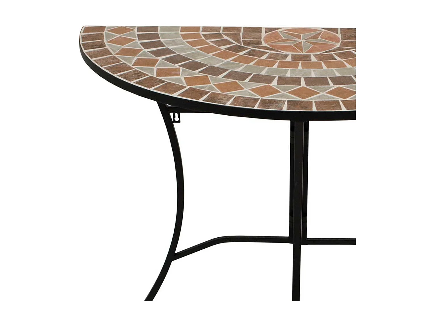 Wandtisch halbrund Balkon aus Keramik Metall Dreifußgestell