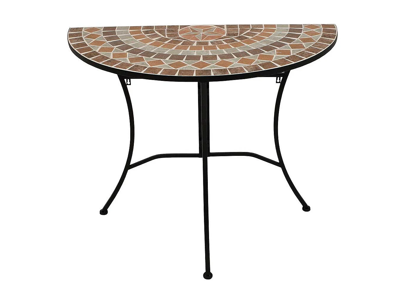 Wandtisch halbrund Balkon aus Keramik Metall Dreifußgestell