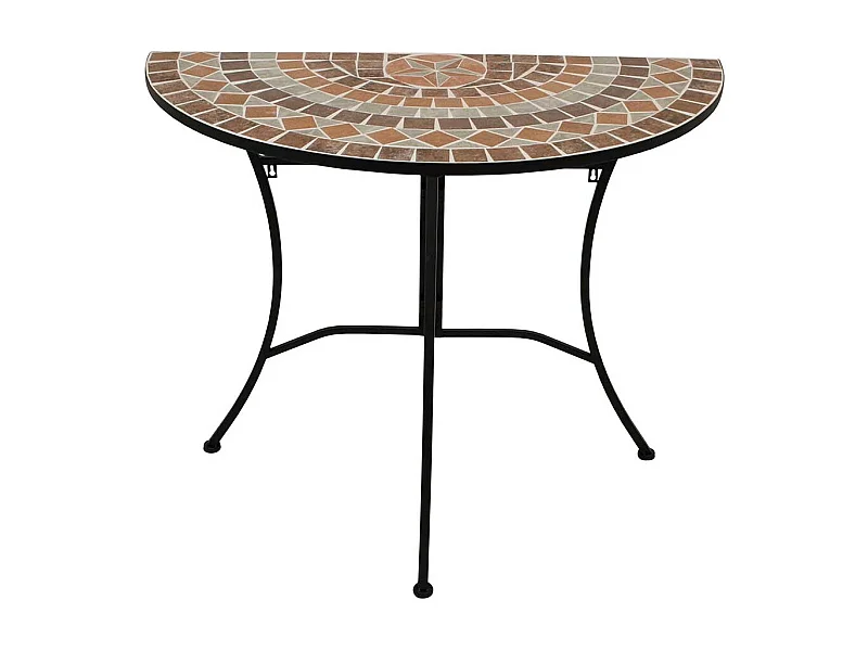 Wandtisch halbrund Balkon aus Keramik Metall Dreifußgestell