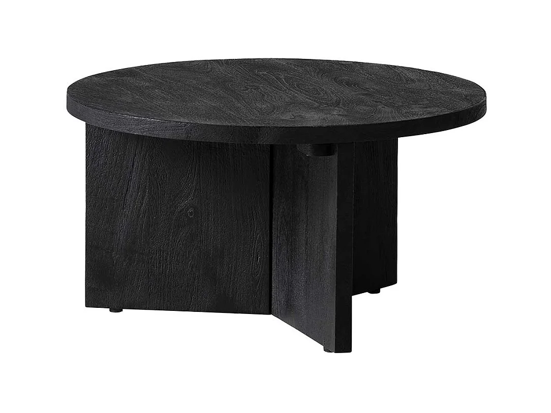 Couchtisch Sofatisch aus Massivholz in Schwarz