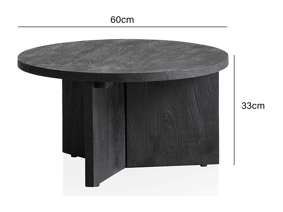 Couchtisch Sofatisch aus Massivholz in Schwarz