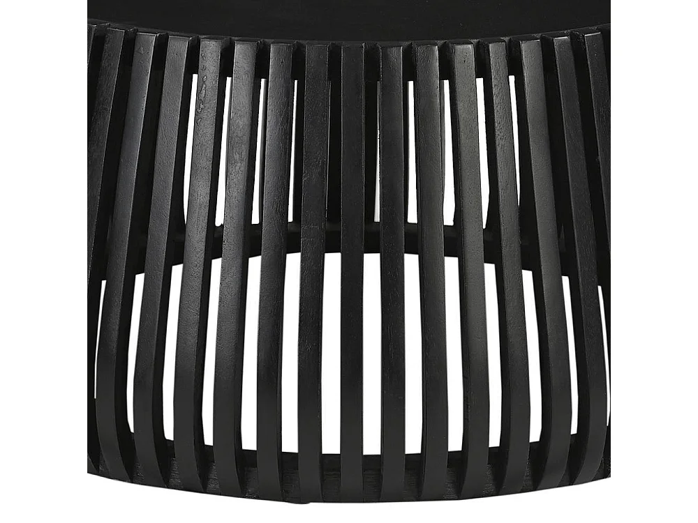 Wohnzimmertisch Designercouchtisch in Schwarz mit Gestell in Trommelform