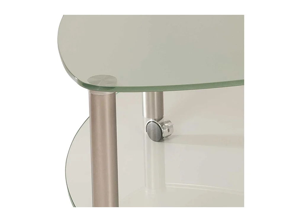 Wohnzimmer Couchtisch mit Glasplatte und Glas Ablage Rollen