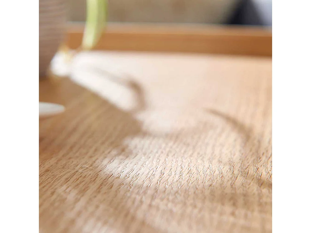 Skandi Couchtisch in Eichefarben und Schwarz rund