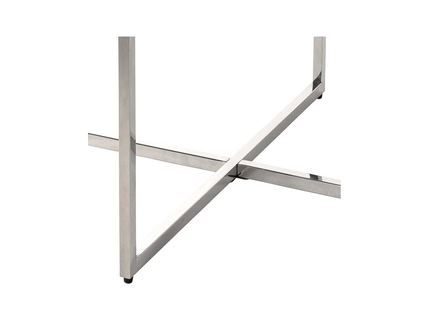 Runder Glastisch für Sofa Gestell Edelstahl