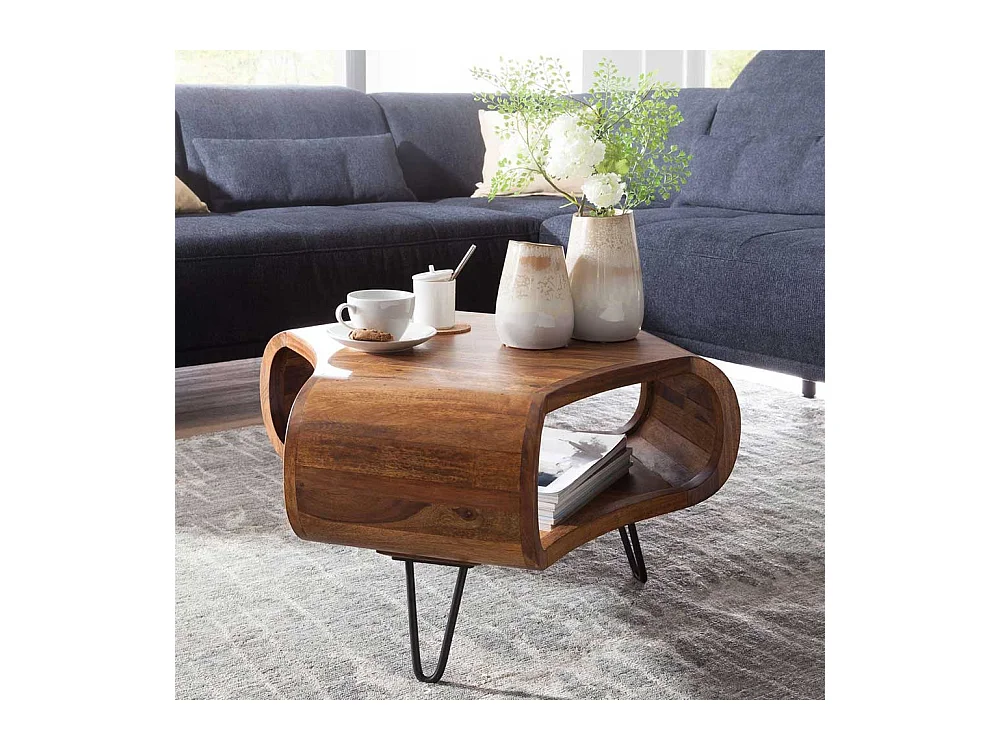 Design Couchtisch aus Sheesham Massivholz 60 cm breit