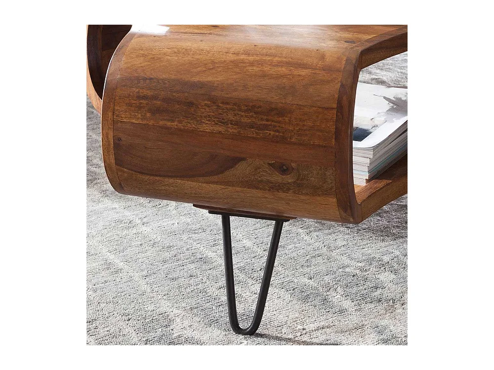 Design Couchtisch aus Sheesham Massivholz 60 cm breit