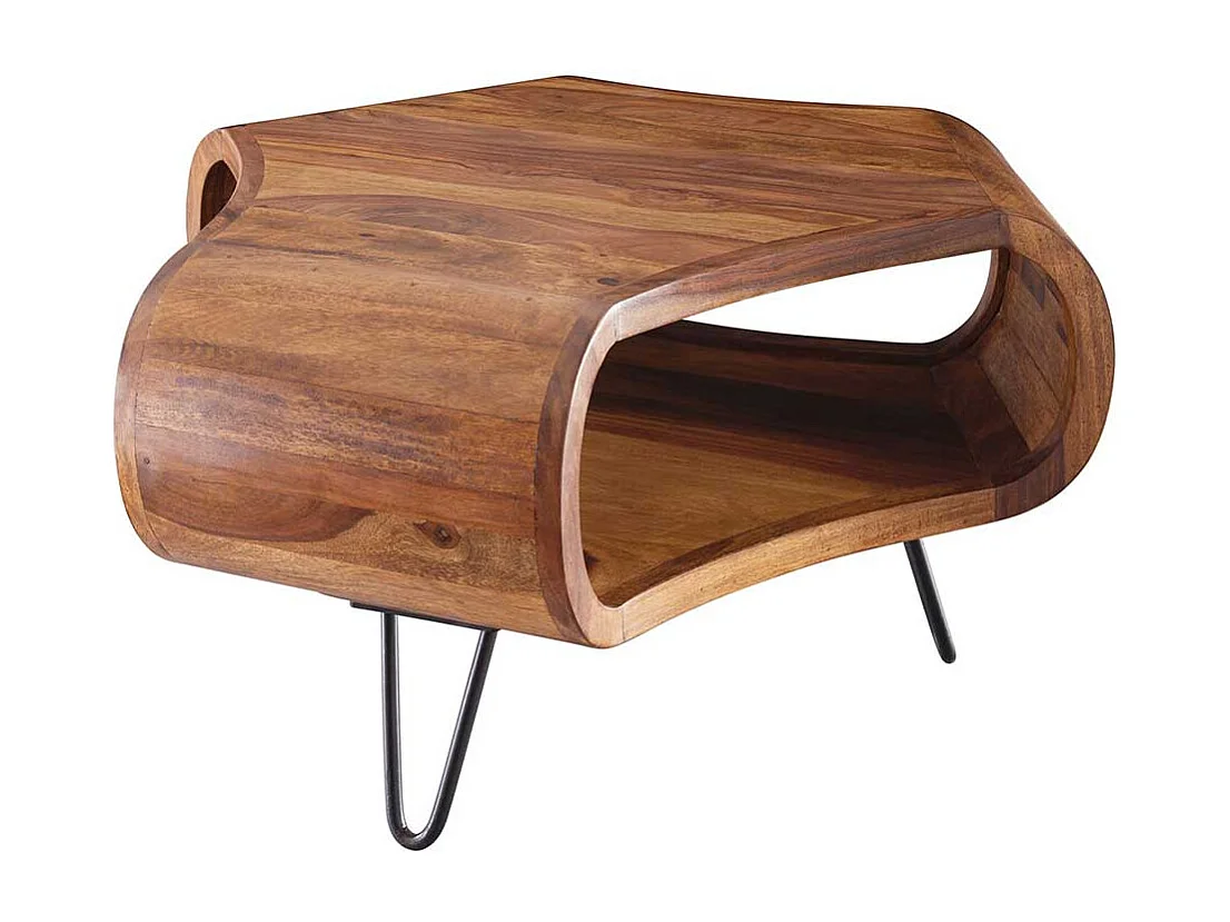 Design Couchtisch aus Sheesham Massivholz 60 cm breit