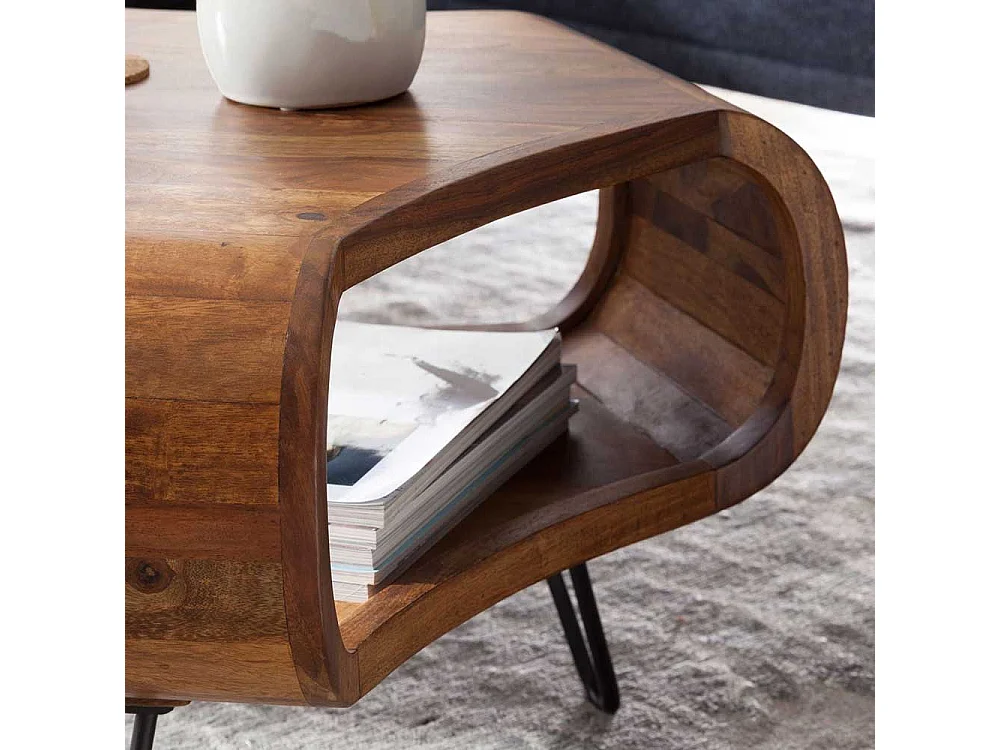 Design Couchtisch aus Sheesham Massivholz 60 cm breit