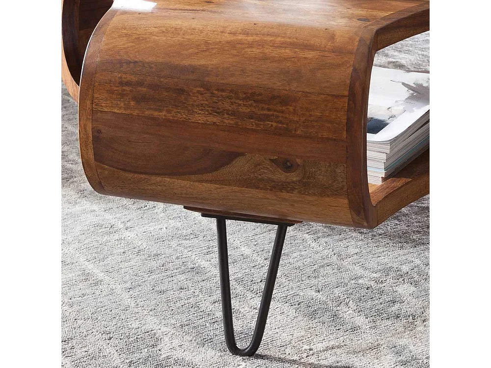 Design Couchtisch aus Sheesham Massivholz 60 cm breit