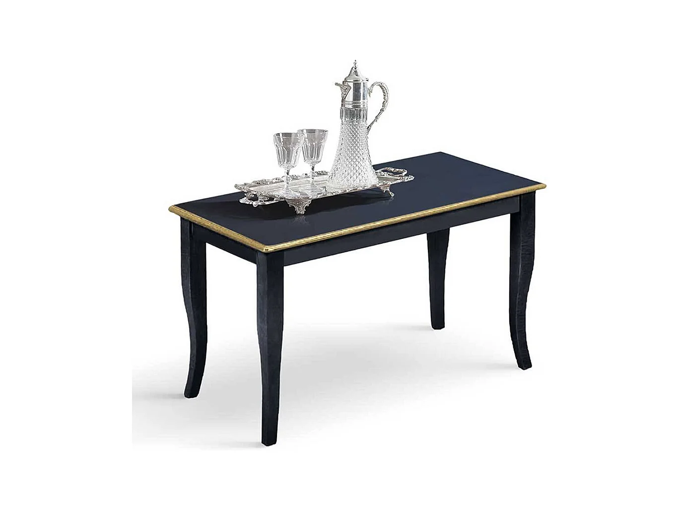 Salontisch in Dunkelblau Goldfarben